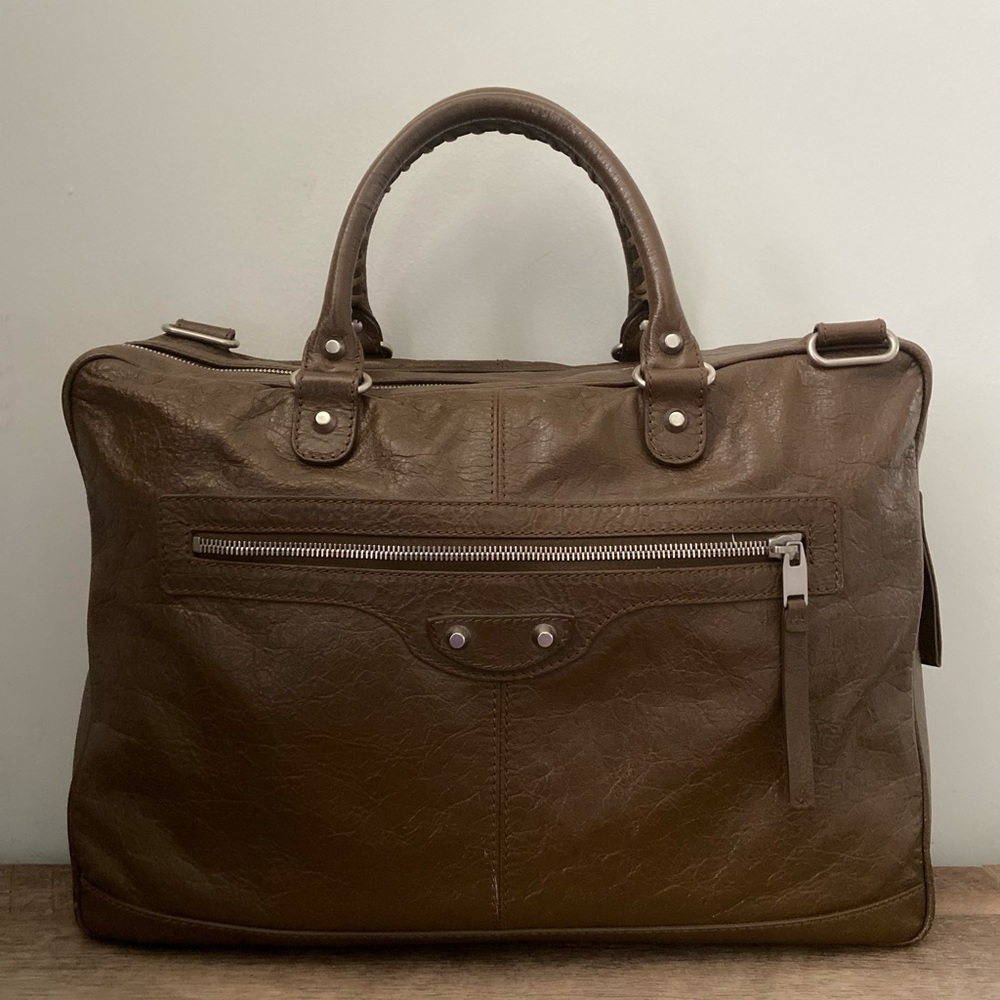Authentic Balenciaga Agneau Classic - Brown - Uni-sex Briefcase / Travel Bag